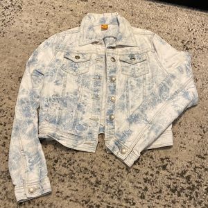 Acid wash, cropped jean jacket